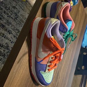 Multi-colored Nike dunk low SE worn once